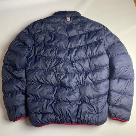 NFL New England Patriots Football Puffer Jacket Full Zip Hoodie Blue Size L Men - Picture 16 of 16